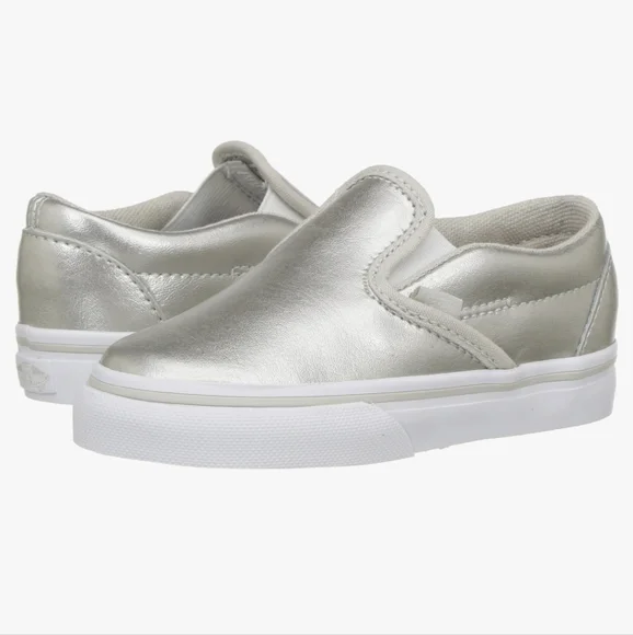 VANS Classic Leather Metallic Slip-Ons - Size 12 Little Kid - Picture 1 of 8
